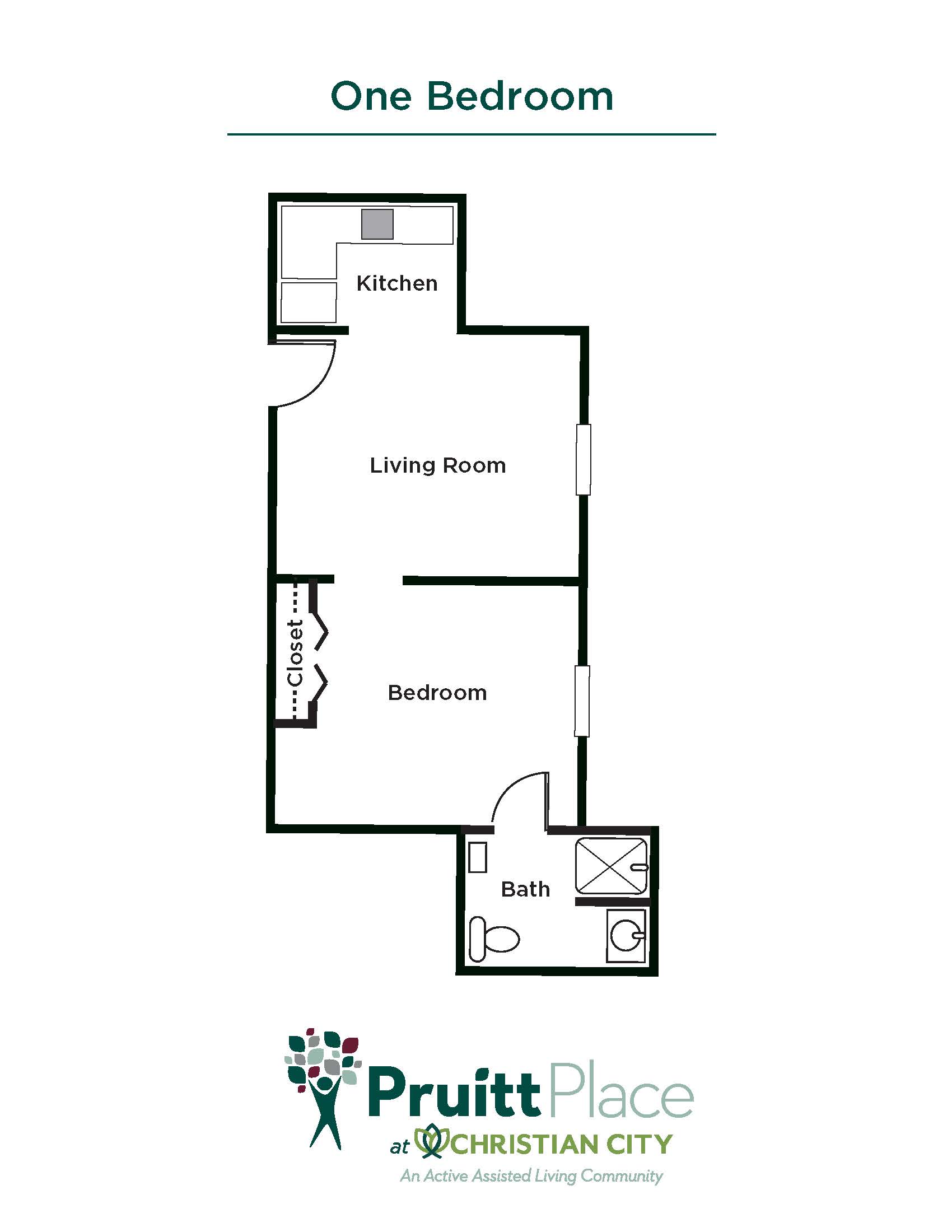 One Bedroom Floorplan